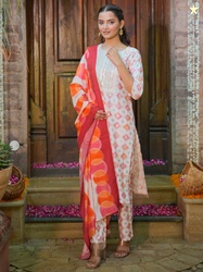 Gerua By Libas Kurta with Trousers & Dupatta