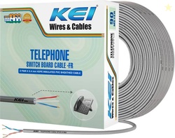 KEI Telephone Cable, 2PX0.4mm ,99.97% Pure Copper Conductor FR PVC Ins