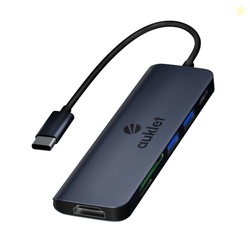 Auklet USB C Hub Docking Station, 6-in-1 Aluminium USB C Hub,4K HDMI@3