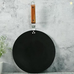 Add2Cart 27.95 cm Wooden Handle Iron Concave Tawas, Roti Tawas, and Do