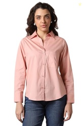 HIGH Star Oversized Solid Cotton Shirt for Women | Stylish Tops for Wo