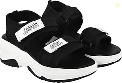 girls Jojo Black Sandal - 4 UK (Girls-Jojo-Black)