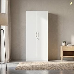 Hometown Willy Plus Engineered Wood Two Door Wardrobe for Bedroom, Han