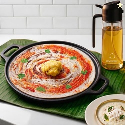 HomeWiz Cast Iron Non Stick Dosa Tawa 30 cm | Free Oil Dispenser 500ml