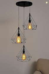 Iron Hg-35 220Watts Pendant Light, Black, Diamond