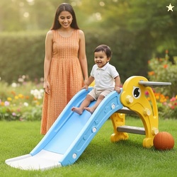 Lifelong Cuppy Dolphin Slide for Kids 2+ Years with Basketball Hoop |
