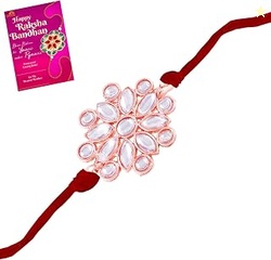 Rhodium Plated Rakshanbadhan Gifts Special Dazzling Kundan Elements St