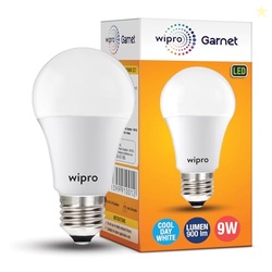 wipro Polycarbonate Garnet Base E27 9-Watt Led Bulb (Cool Day Light)