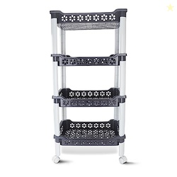 Nayasa Candy Rectangular Trolley 4 Layers | Kitchen Organizer | Stand