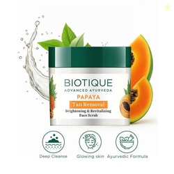 BIOTIQUE Brightening & Revitalizing Tan Removal Face Scrub|Detoxify &