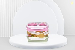 Lunch Box for School - 4 Compartment Plastic Tiffin Box, Air Tigh Easy