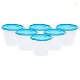 Cutting EDGE Nesterware 1000ml Round Stackable Container (Set of 6, Bl