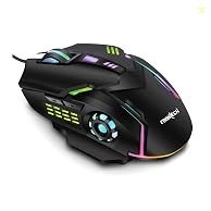 FRONTECH Wired Gaming Mouse MS-0050, Black | 6 Key RGB Backlit Effect,
