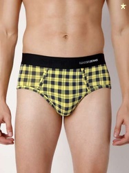 UnderJeans by Spykar Men Checked Cotton Basic Briefs