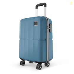 Genius Theo 8 Wheels 55cm Cabin Size Trolley Bag, Hard Case Polycarbon