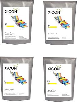 Xicon Yellow Toner Powder for use in HP - 40g (Pack of 4)