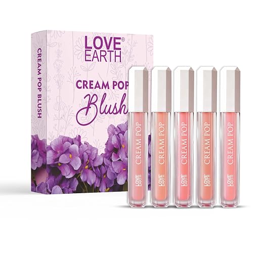 Love Earth Cream Pop Blush - Pack of 5 | Hyaluronic Acid | Smooth, Lig