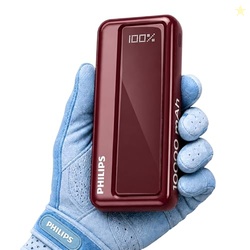Philips 10000mAh 22.5W Fast Charging Power Bank (Iron Red) with Digita
