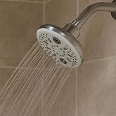 Amazon Basics Shower Head for Bathroom | Round Multifunction 5-Spray O