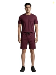 Men Co-Ord Set | Polyester Shorts + T-Shirt | Regular Fit, Quick Dry &