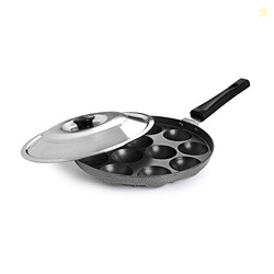 CELLO Aluminium Nonstick 12 Cavity Appam Patra Pan Maker with Steel Li
