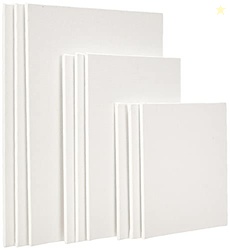 Amazon Brand - Solimo Cotton Canvas Boards for Painting (20.3x25.4 CM,