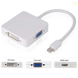 BigPlayer 3 in 1 Mini DisplayPort DP Cable (White)