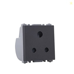 Wipro Northwest Nowa 6A 3 - Pin Socket With Euro Pin, Silver Grey (pac