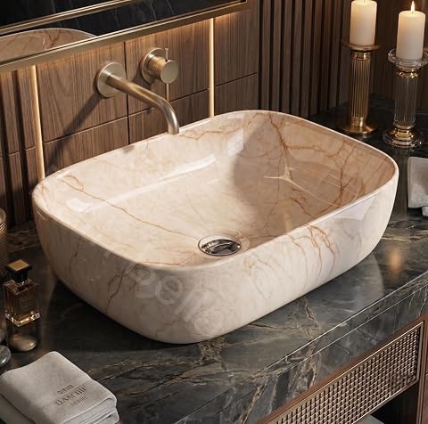 Designer Ceramic Wash Basin For Bathroom | Over Counter Bathroom Basin