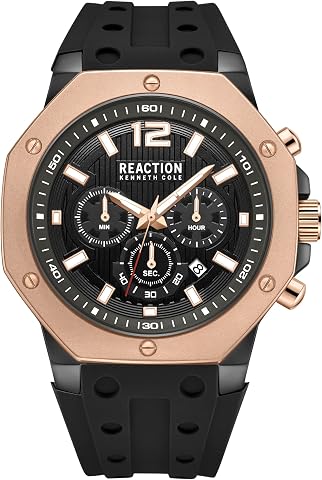 Kenneth Cole Reaction Chronograph Brown Black Silicon Strap Casual Wat