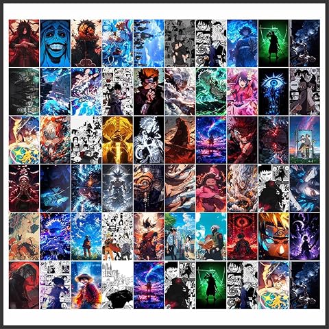 Anime Character Poster Set 4x6 Inch | 30 PCS Mini Anime Posters | Mult