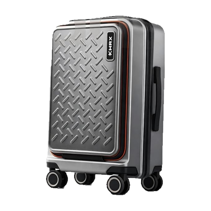 HRX Transit Cabin Size Silver Polycarbonate Hard Shell Suitcase with F
