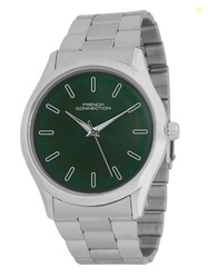 French Connection Axiom Mens Green Sunray Dial Analog Watch with Round