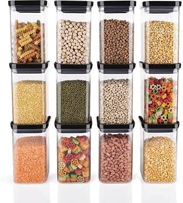Airtight Plastic Unbreakable Square Containers, Kitchen Storage Contai