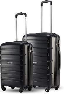 SNITCH Loop 2Pc Set Black Polypropylene Hard Travel Suitcase - Trolley