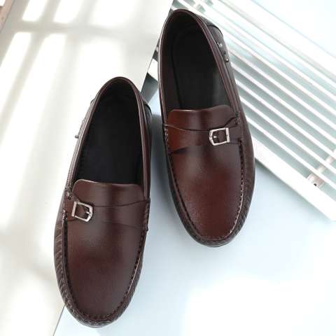KILLER Men Brown Classic Slip-On Casual Loafer with Metal Buckle ...mo