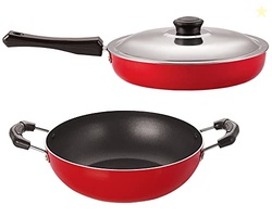 2 Pieces Rust Free Non-Stick Aluminium Kitchen Cooking Essential Combo