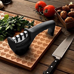 Manual 3-Stage Knife Sharpener Tool  Advanced Kitchen Knife Sharpening