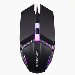 ZEBRONICS PHERO Wired Gaming Mouse with up to 1600 DPI, Rainbow LED Li