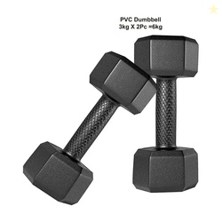 Tucker FITNESS HEX SHAPE PVC Dumbbell Set (3Kg * 2pcs = 6kg) Fixe...mo