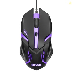 Sounce Nitro Wired Gaming USB Mouse, Black | 800/1200/1600 DPI Optical