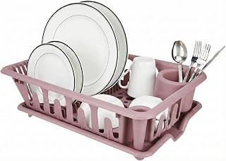 Lifelong Plastic Dish Drying Rack with Drain Tray, Kitchen Dish Draine