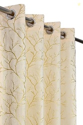 Galaxy Home Decor Premium Foil Leaf Print Velvet Fabric Semi Sheer Gro