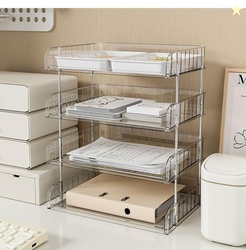 Cortina 4-Tier File Organizer, Premium Polystyrene Desk Rack, Foldable