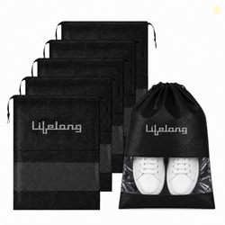 Lifelong Shoe Bags for Travel with Clear Window | Pack of 6 Drawstring