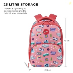 Wow 17 /25L Medium Water Resistant School Bag/Casual Backpack/Daypack/