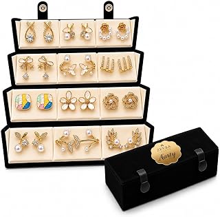 12 Pairs Set Earrings for Women Girls with Stylish Organizer Box | Ear