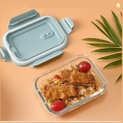 Glass Lunch Box 600ml | Microwave Safe Borosilicate Glass Food Contain