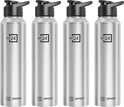 Go24 pexpo Water Bottle 1 ltr Go24 Stainless Steel Sports/Fridge Bottl