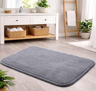 VAS COLLECTIONS Memory Foam Bath Mat Non-Slip Anti-Skid Bathroom Rug (